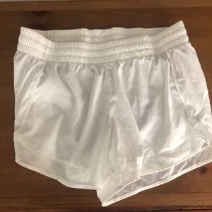 White Athleta M running shorts
